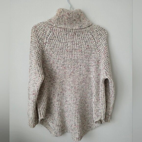 FREE PEOPLE | Dylan Tweedy Turtleneck Sweater Wool Linen Blend SZ S - Picture 3 of 5